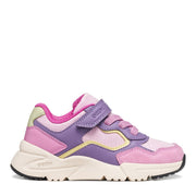 Chaussure Geox super confortable, fashion, facile à mettre, rose et violet, pour fille, avec un scratch