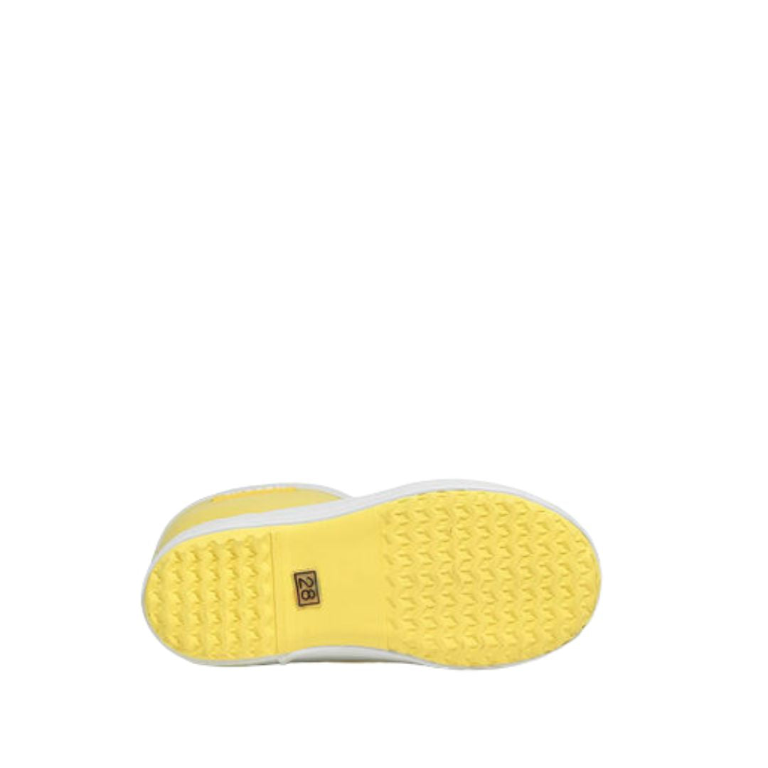 Botte de pluie fashion jaune pour les enfants, confortable, facile à mettre, parfaite pour la pluie