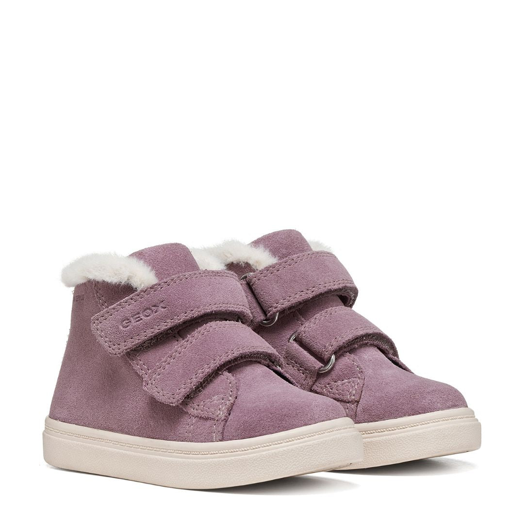 Bottine bébé pour l'hiver, chaude et confortable super facile à mettre et à ajuster, mauve, pour fille
