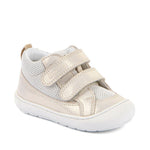 Soulier froddo super flexible pour fille, blanc nacre, avec deux velcros ajustables, facile à mettre, confortable 