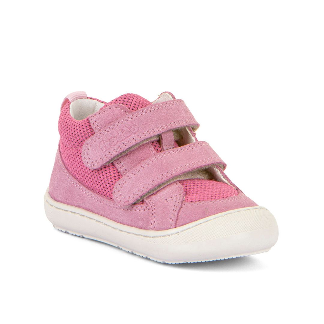 Chaussure pour fille, parfaite pour la garderie, super flexible, protège les orteils. Rose, avec deux velcros