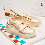 Sneakers veja esplar doree pour enfants avec velcro
