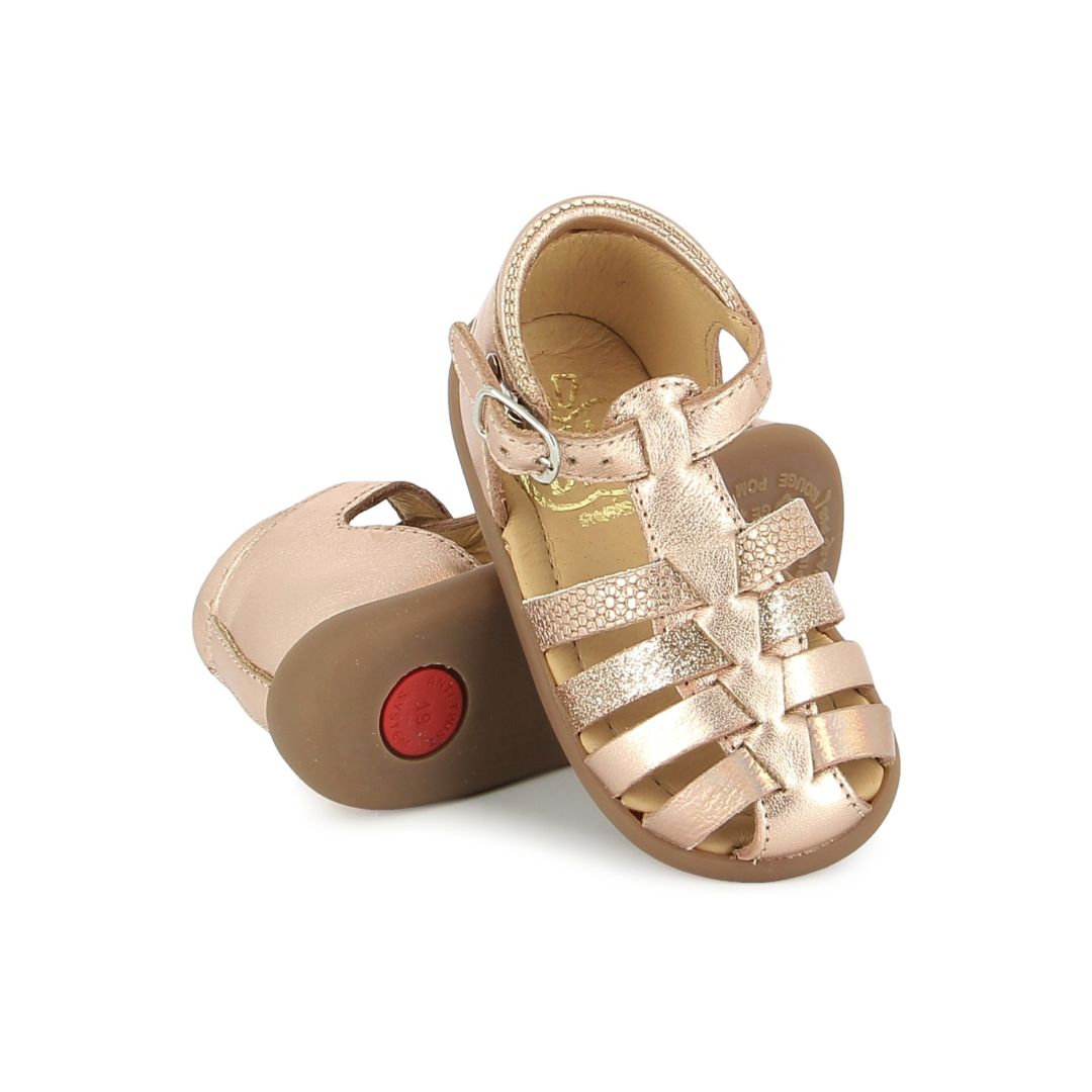 Plagette idéale pour fille couleur cuivre et brillants avec sangle ajustable