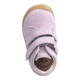 Soulier pour les premier pas, pour bébé, souple, facile à mettre, en cuire, avec deux velcro ajustables