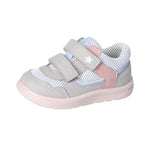 Chaussure sport pour enfant, très légère, avec velcro, dans ton pastel. Lavable.