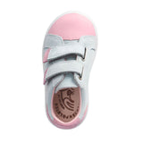 Chaussure pour fille rose et turquoise pastel, en cuir. 