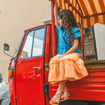 sandale chic pour fille, fleurs dorées roses confortable et facile à mettre