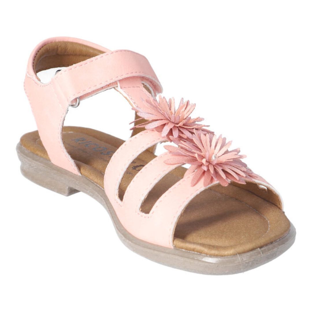 Sandale rose pour les filles, avec un velcro