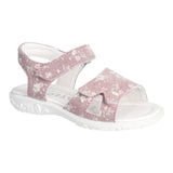 Sandale pour fille, avec double velcro, rose avec des fleurs