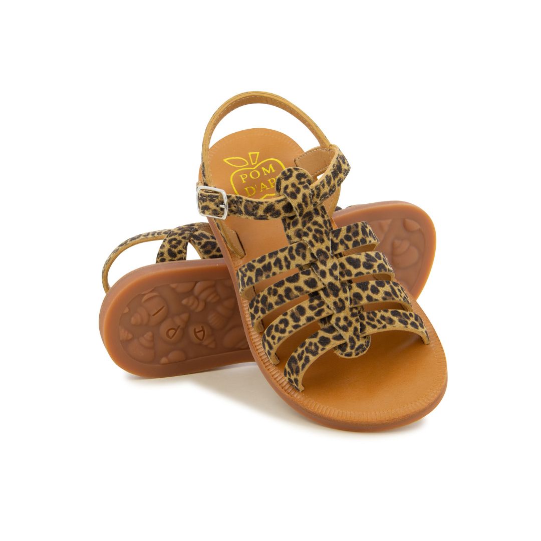 Sandale fille motif léopard pour l'été