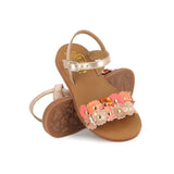 Sandales roses pour fille avec fleurs idéal pour l'été avec sangle ajustable 