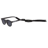 Sangle en tissu noir pour les lunettes Babiators pour enfants, s'attache à l'arrière des lunettes pour les garder bien en place.