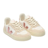 Soulier Veja à lacet, super confortable, facile à ajuster, pour fille, rose nacré et beige
