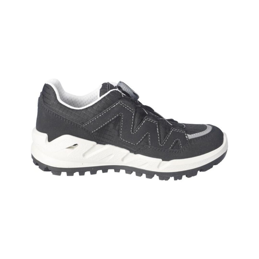 Soulier noir avec semelle blanche, technologie Boa, sans lacet, ni velcro