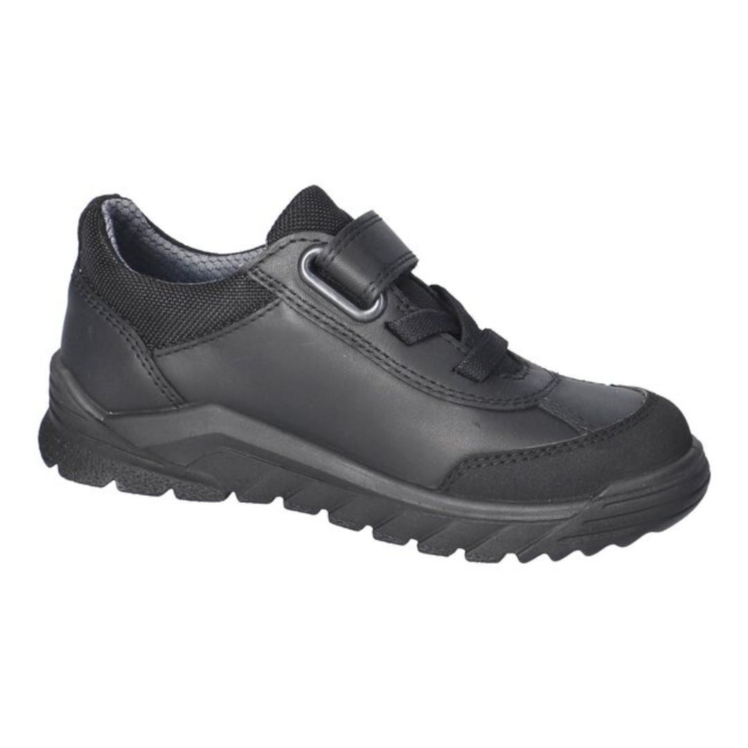 Soulier pour l'école noir et semelle noir, parfaite pour les écoles privées, super confortable et flexible