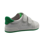 Chaussures pour enfant, blancs avec une touche de vert et à velcro