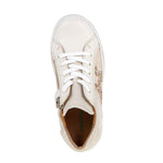 Souliers pour jeune fille de couleur blanche et beige idéale pour l'école et le quotidien, souple et confortable, avec brillants. 