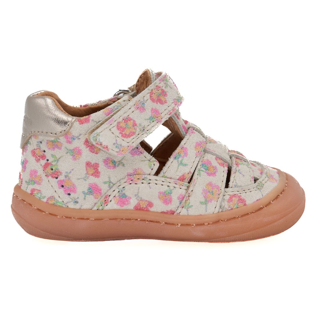 Chaussure pour bébé avec motif fleurs et velcro ajustable très confortable et souple