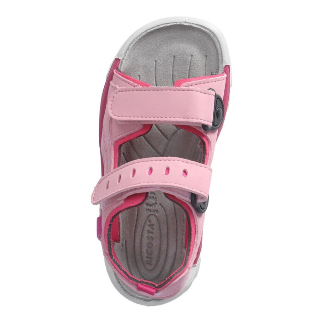Sandale pour l'été, parfait pour les filles, rose, deux velcros, ajustable, confortable, souple.