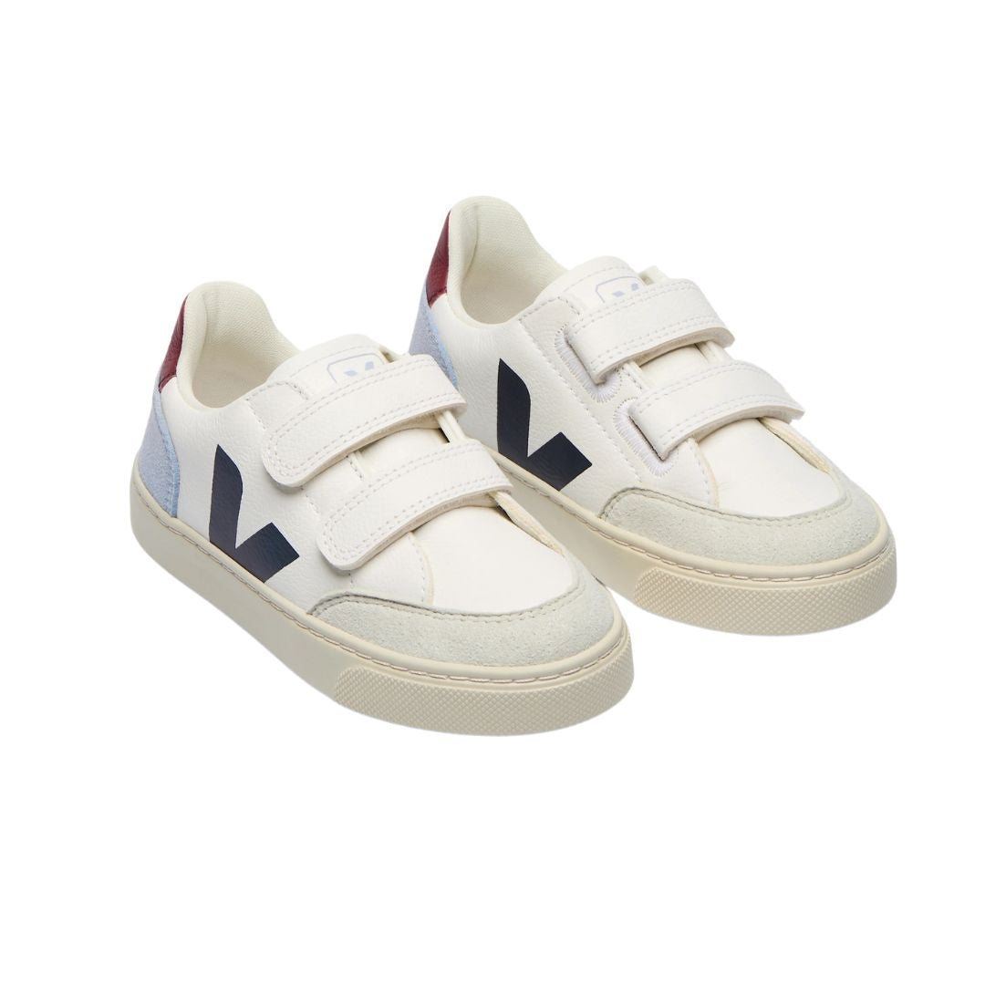 Sneakers VEJA pour enfant blanc avec V marine 