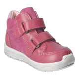 Bottine imperméable pour bébé et enfant de Ricosta. 100% cuir, dans un beau rose fuschia, avec deux velcros.
