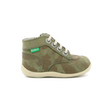 Kickers Bonzip khaki camouflage shoe