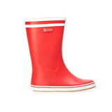 Aigle Malouine red and white rain boot