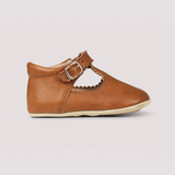 Petit Nord baby scallop T-bar cognac slipper