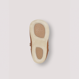 Petit Nord baby scallop T-bar cognac slipper