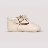 Petit Nord baby scallop T-bar Cream slipper