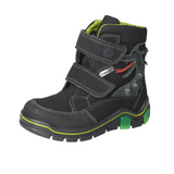 Ricosta Grisu black green dragon winter boot with lights