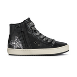 High Top Sneaker Geox J kalispera Black DK silver