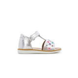 Pom d'Api Poppy Eyelet silver multi pastel sandal