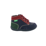 Chaussure Kickers Bonzip marine rouge vert