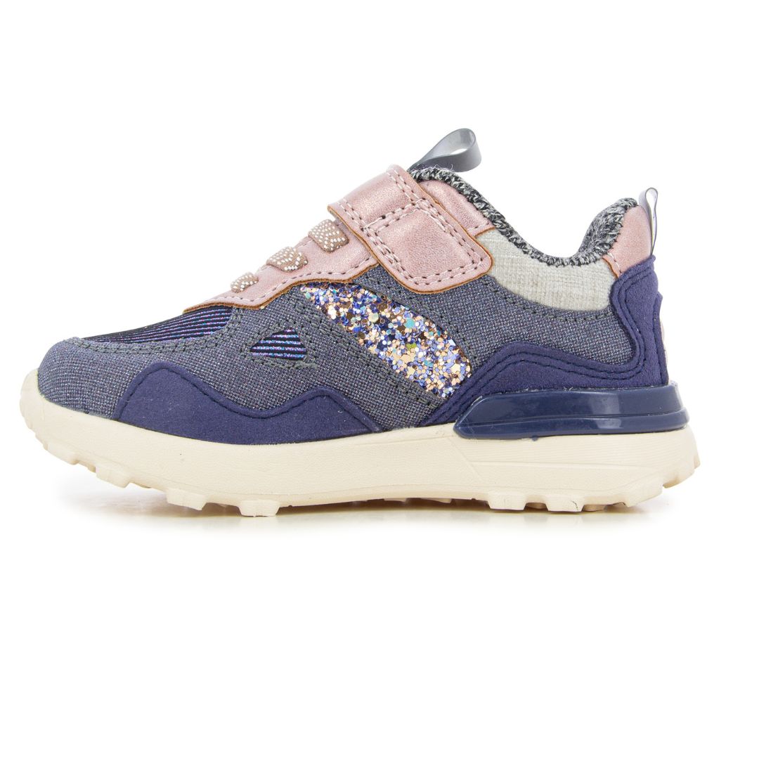 Chaussures pour enfant stylée marine rose avec du brillant. 