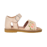 Sandal Petit Nord Flower scallop velcro cream