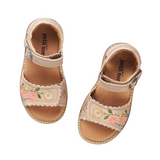 Sandal Petit Nord Flower scallop velcro cream