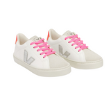 Chaussure Veja Esplar Lacets Extra white silver orange fluo